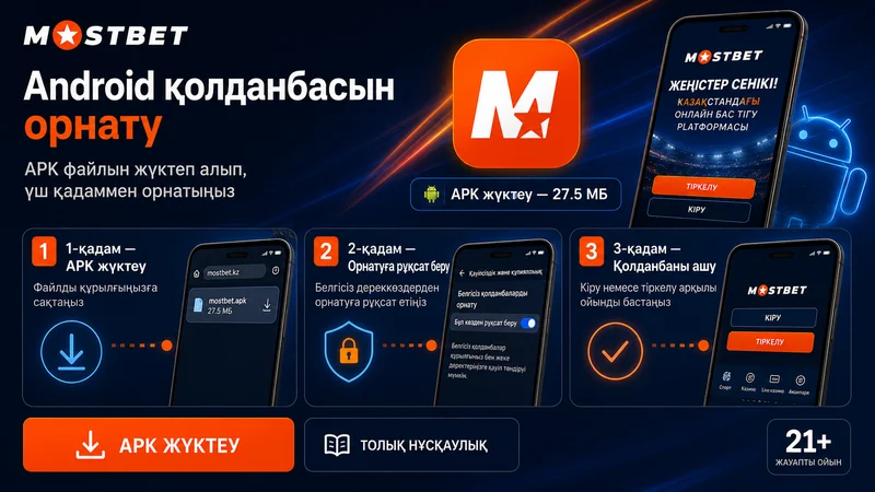 Mostbet APK орнату процесінің қадамдары Android телефонда
